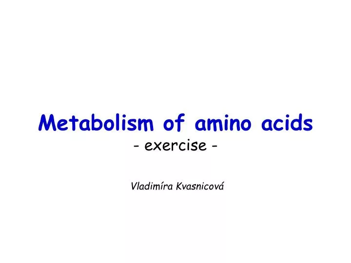 metabolism of amino acids exercise