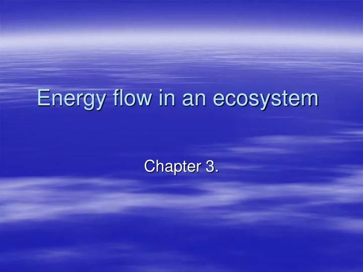 energy flow in an ecosystem