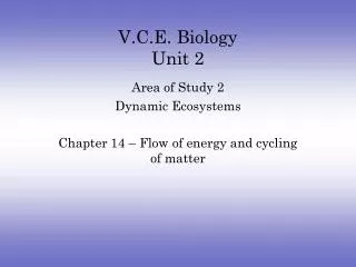 V.C.E. Biology Unit 2