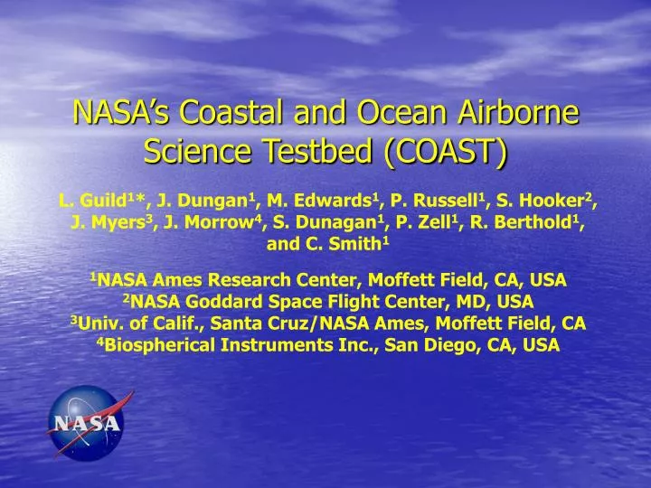 nasa s coastal and ocean airborne science testbed coast