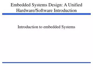 Introduction to embedded Systems