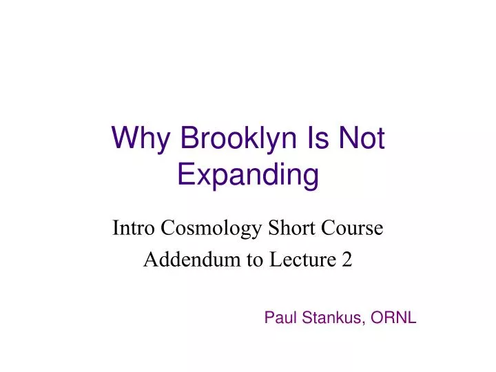 why brooklyn is not expanding