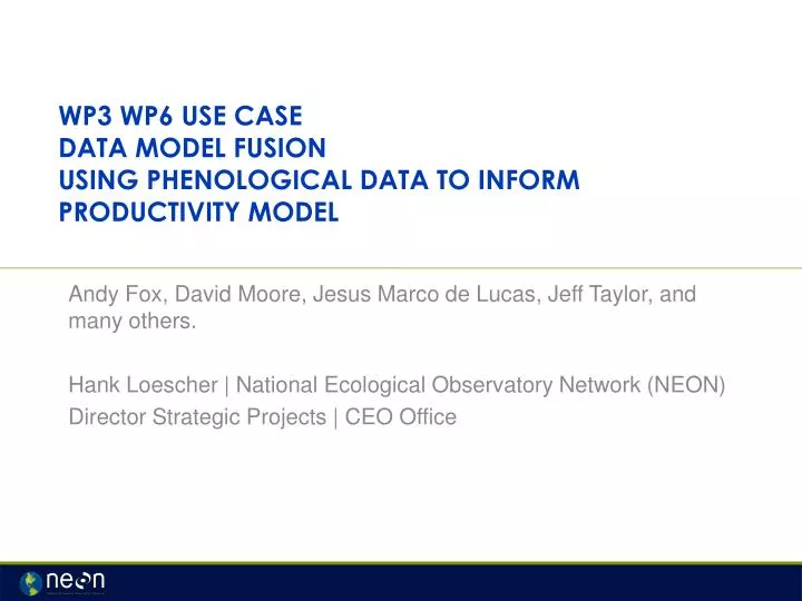 wp3 wp6 use case data model fusion using phenological data to inform productivity model