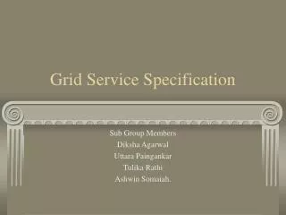 Grid Service Specification