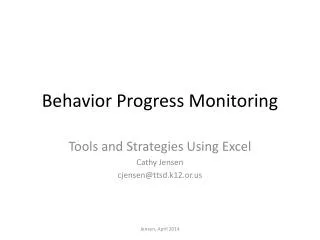 Behavior Progress Monitoring