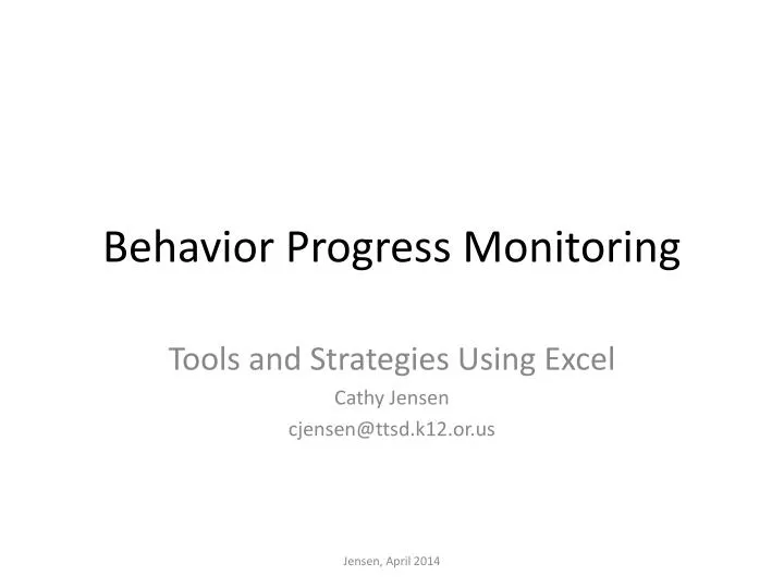 behavior progress monitoring