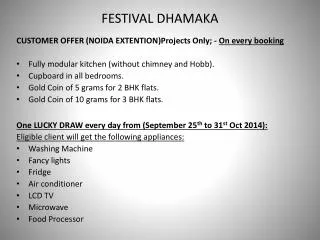 FESTIVAL DHAMAKA