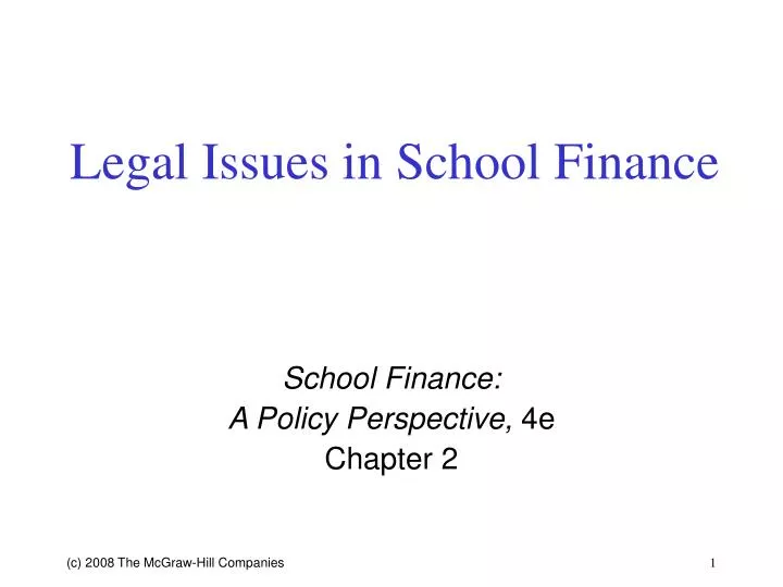 legal issues in school finance