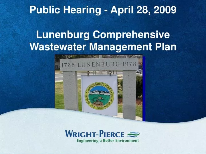 public hearing april 28 2009 lunenburg comprehensive wastewater management plan