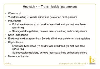 hoofstuk 4 transmissielynparameters