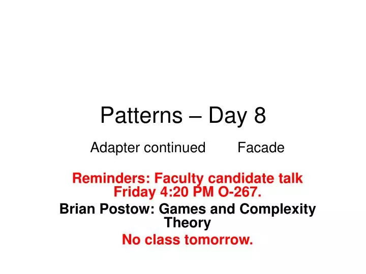 patterns day 8