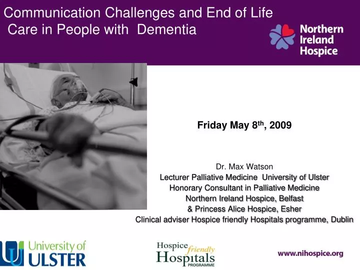 communication challenges and end of life care in people with dementia