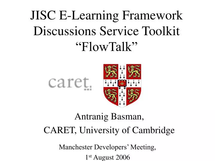 jisc e learning framework discussions service toolkit flowtalk