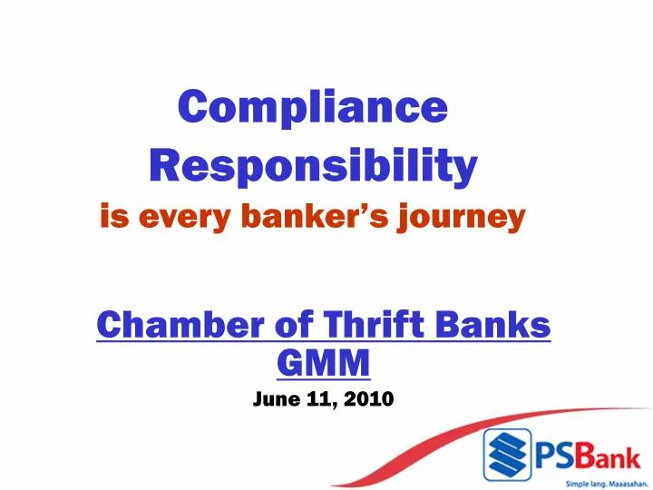 compliance responsibility is every banker s journey