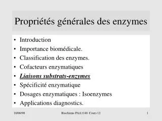 propri t s g n rales des enzymes