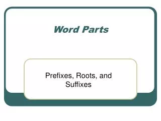 Word Parts