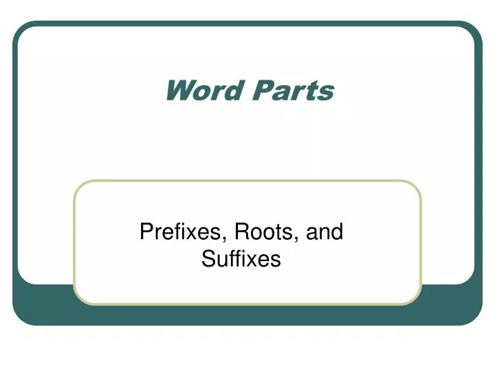 word parts