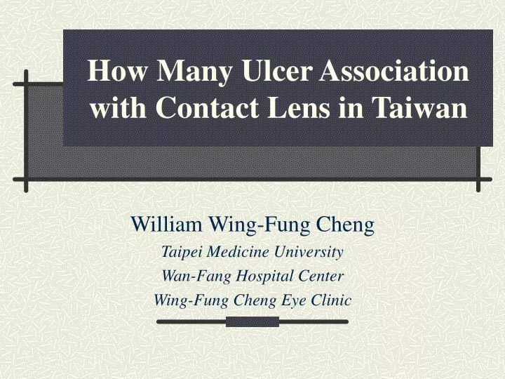 how many ulcer association with contact lens in taiwan