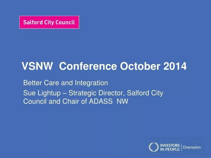 vsnw conference october 2014