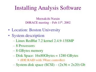 Installing Analysis Software