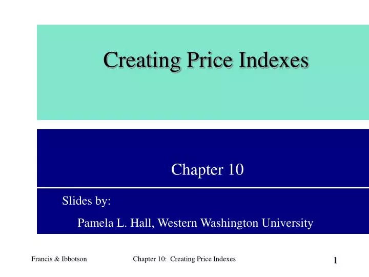 creating price indexes