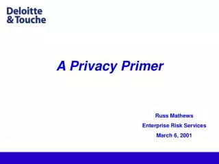 A Privacy Primer