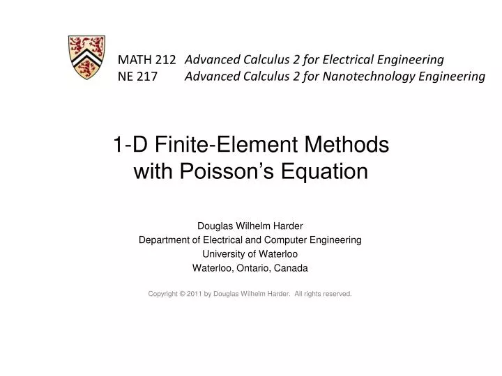 1 d finite element methods with poisson s equation