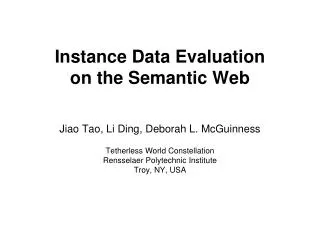 Instance Data Evaluation on the Semantic Web