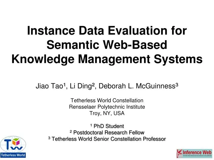 instance data evaluation for semantic web based knowledge management systems