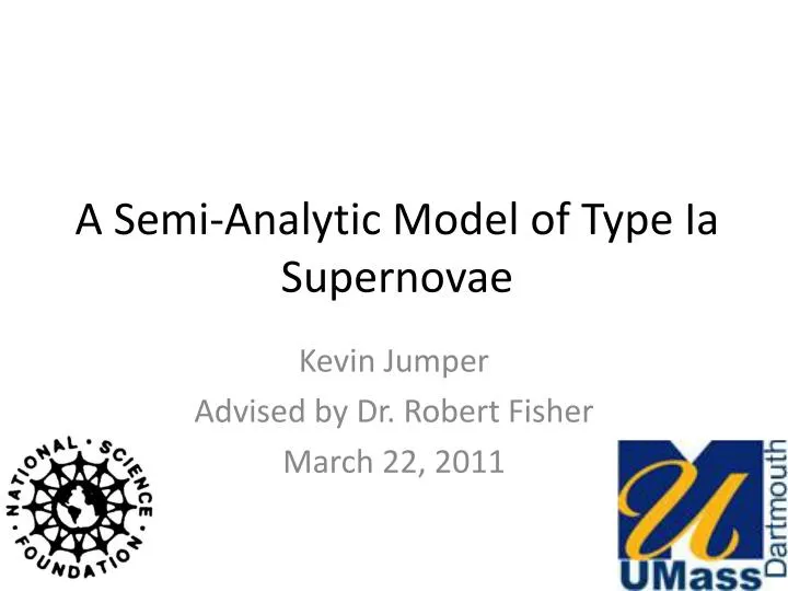 a semi analytic model of type ia supernovae