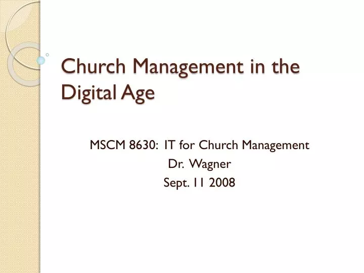 church management in the digital age