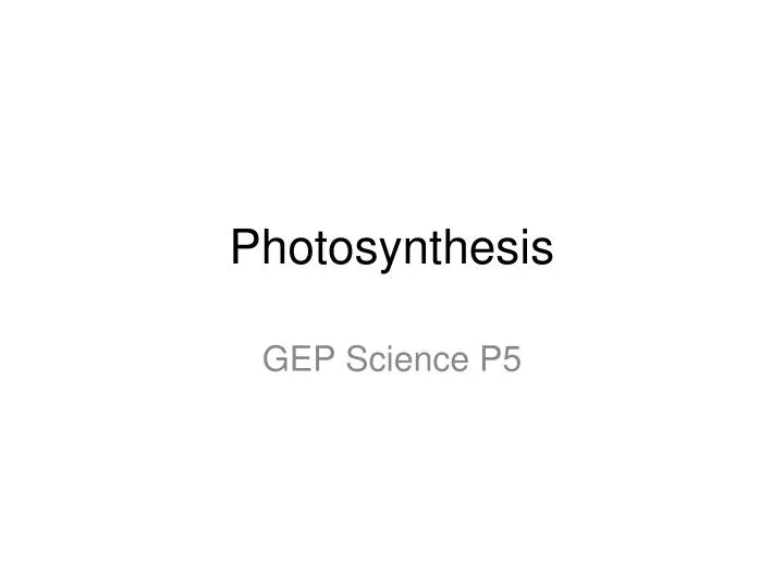 photosynthesis