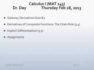 Calculus I (MAT 145) Dr. Day		Thursday Feb 28, 2013