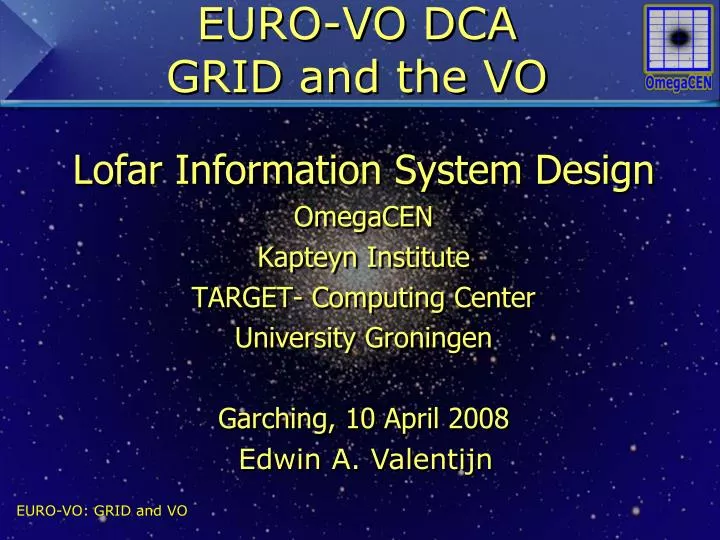 euro vo dca grid and the vo