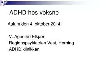 adhd hos voksne