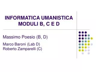 informatica umanistica moduli b c e d