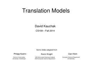 Translation Models
