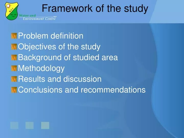 framework of the study