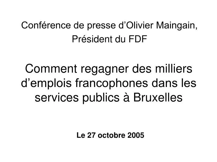 comment regagner des milliers d emplois francophones dans les services publics bruxelles