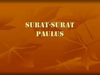 surat surat paulus