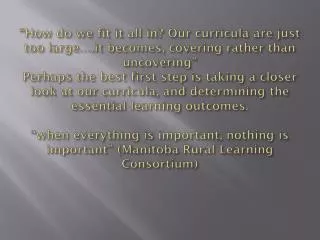 What is essential learning?