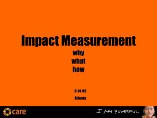 Impact Measurement why what how