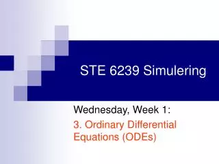 STE 6239 Simulering