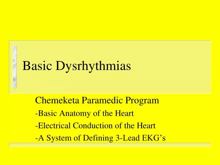 basic dysrhythmias