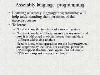 Assembly language programming