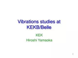 Vibrations studies at KEKB/Belle