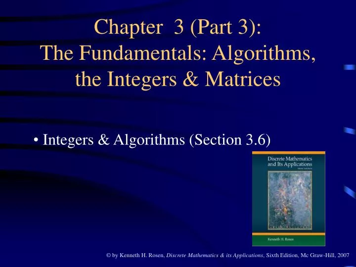 chapter 3 part 3 the fundamentals algorithms the integers matrices