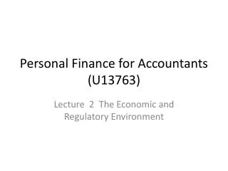 Personal Finance for Accountants (U13763)