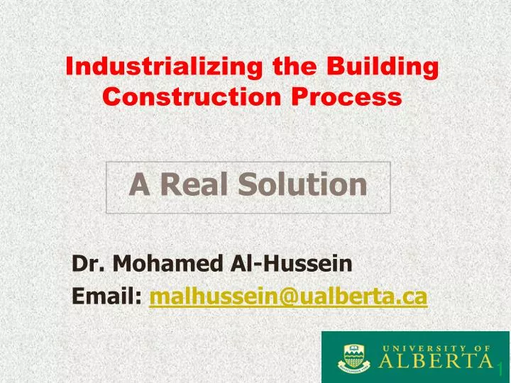 industrializing the building construction process