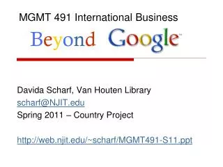 MGMT 491 International Business